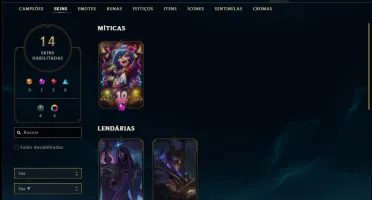 Conta prata 3 com 14 skins e 36 champs