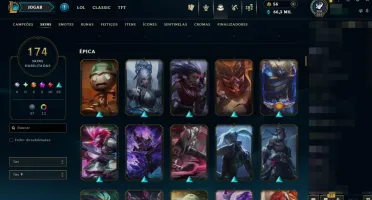 Conta veterana 2014 - Todos os campeões, 170 skins