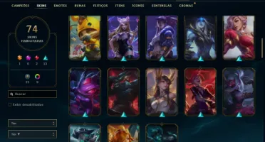 Unranked com 105 Champs e 74 Skins + Ryze Triunfante