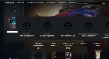 Unranked com 105 Champs e 74 Skins + Ryze Triunfante
