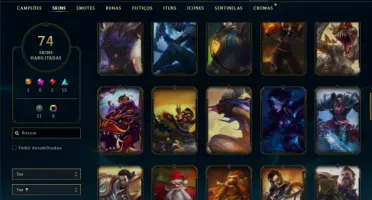 Unranked com 105 Champs e 74 Skins + Ryze Triunfante