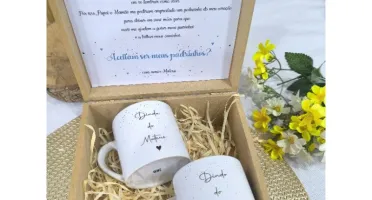 Kit Caixa MDF com Canecas Personalizadas