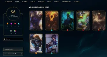 CONTA LOL QUASE FALTANDO 14 CAMPEÕES GOLD 1 58 SKINS