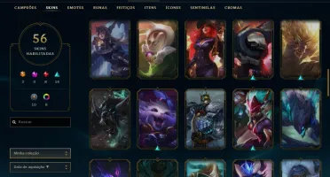 CONTA LOL QUASE FALTANDO 14 CAMPEÕES GOLD 1 58 SKINS