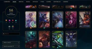 CONTA LOL QUASE FALTANDO 14 CAMPEÕES GOLD 1 58 SKINS