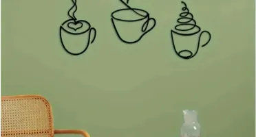 Trio Xícaras Cantinho do Café em MDF