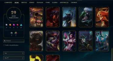 Unranked com 65 Champs e 29 Skins + 2 Prestigios do Fizz