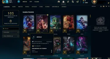 Conta de lol platina IV nível 45