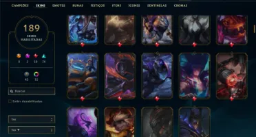 Unranked com TODOS os champs e 189 Skins ( MAIN ADC )