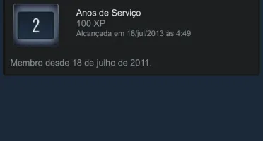 Conta Steam com 9 anos de serviço