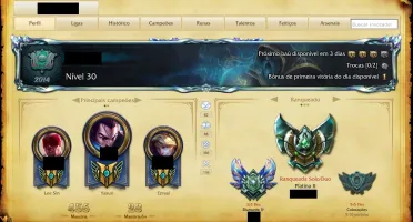 Conta Borda DIAMANTE 4 -162 SKINS- ALL CHAMPS-20 PAG DE RUNA