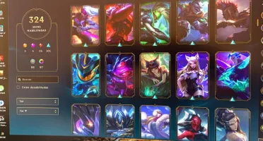 Conta League of Legends - Platina - 324 Skins - Todos camp
