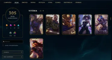 Conta lol Season 2 com 305 skins