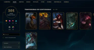 Conta lol Season 2 com 305 skins