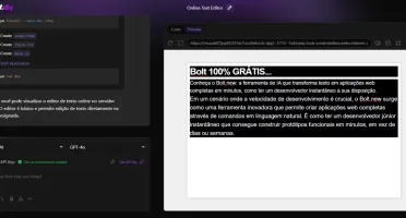 Bolt.new 100% Gratuito - Implantação Rápida e Fácil.
