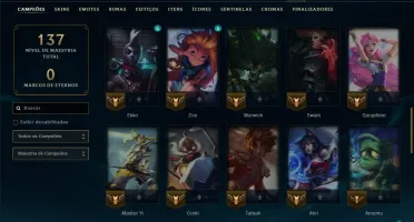 Bronze 1 com 55 Champs e 36 Skins +2 Prestigios