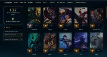 Bronze 1 com 55 Champs e 36 Skins +2 Prestigios