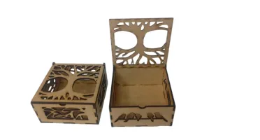 Kit caixa mdf com tampa articulada arvore da vida 9,5x9,5cm
