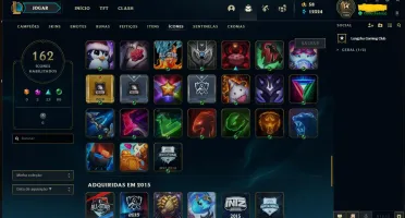 Conta lol Ex-Gold desde 2014 - 107 skins - 160 ícones