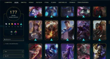 Unranked com 155 Champs e 177 Skins ( ADC / JG )