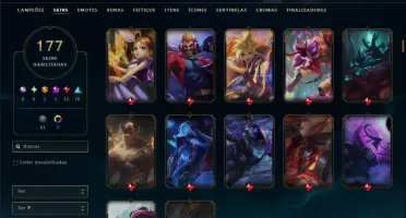 Unranked com 155 Champs e 177 Skins ( ADC / JG )
