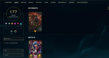 Unranked com 155 Champs e 177 Skins ( ADC / JG )