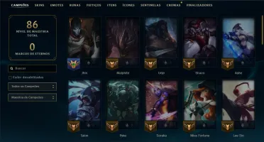 Bronze 3 com 55 Champs e 55 Skins ( Mais de 40 Jogos )