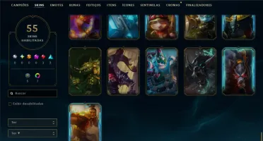 Bronze 3 com 55 Champs e 55 Skins ( Mais de 40 Jogos )