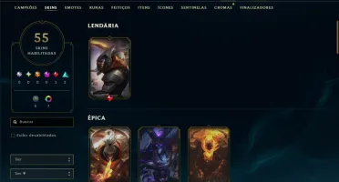Bronze 3 com 55 Champs e 55 Skins ( Mais de 40 Jogos )