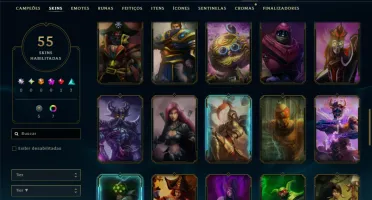 Bronze 3 com 55 Champs e 55 Skins ( Mais de 40 Jogos )