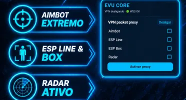 Painel EVU CORE - Free Fire (Aimbot / ESP / Radar