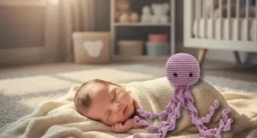 Polvo Newborn Lilás Amigurumi