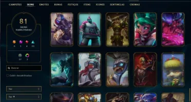 Conta ouro 4 com 110 Champs e 81 Skins + 1kk de Vayne