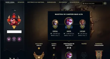 Conta ouro 4 com 110 Champs e 81 Skins + 1kk de Vayne