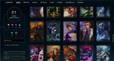 Conta ouro 4 com 110 Champs e 81 Skins + 1kk de Vayne