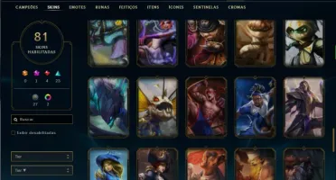 Conta ouro 4 com 110 Champs e 81 Skins + 1kk de Vayne