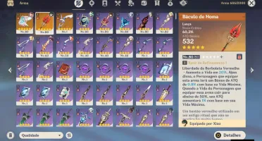 CONTA AR 51 - 5 5*, 3 ARMAS 5*, 75 RESINAS E MUITO ARTEFATOS