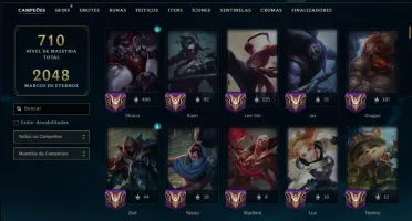Unranked com TODOS os Champs e 253 Skins ( JG / MID )