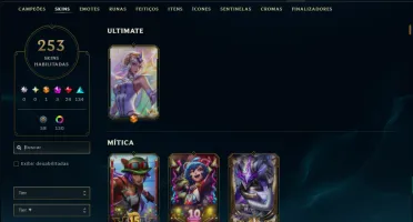 Unranked com TODOS os Champs e 253 Skins ( JG / MID )