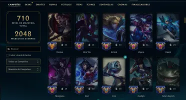 Unranked com TODOS os Champs e 253 Skins ( JG / MID )