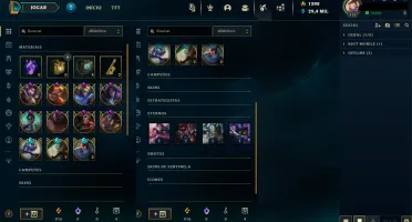 Conta LoL de 2013 unranked com 201 skins level 418