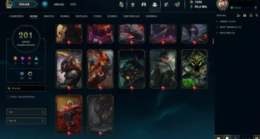 Conta LoL de 2013 unranked com 201 skins level 418