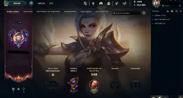 Conta LoL de 2013 unranked com 201 skins level 418