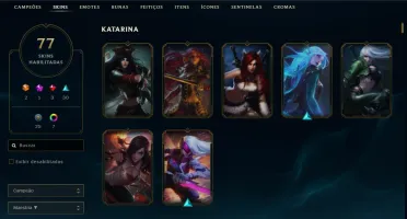 Conta LOL 77 Skins, Varias da Kat, Riven e Yasuo