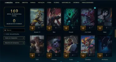 Mestre com 85 Champs e 13 Skins