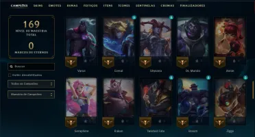 Mestre com 85 Champs e 13 Skins