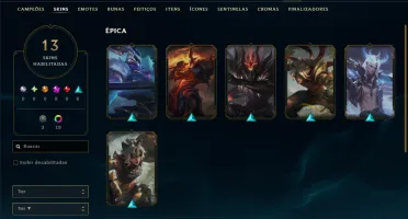 Mestre com 85 Champs e 13 Skins