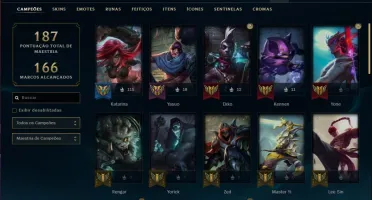 Conta prata 4 com 45 champs e 11 skins