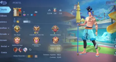 Conta do Mobile legends bang bang com 235 skins / 122 herois