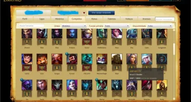 Vendo conta League of Legends com borda platina.